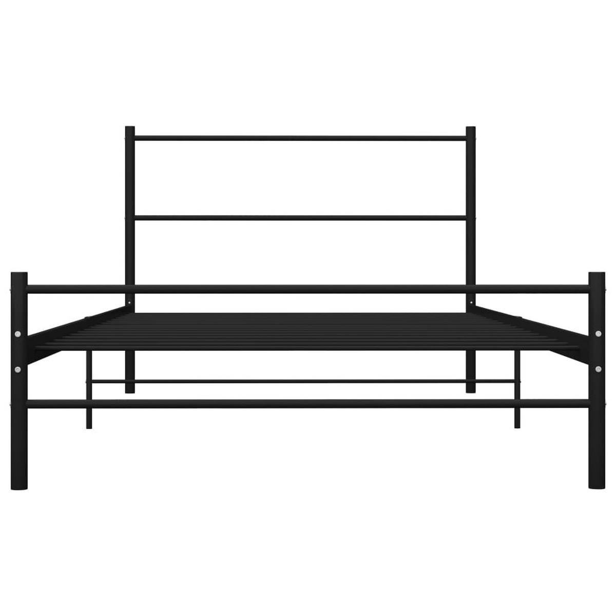 BETTGESTELL SCHWARZ METALL 90×200 CM - Schwarz, Metall - vidaXL