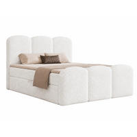 BOXBETT ROYAL 120x200 cm in Weiß, Bettkasten, Topper, Bouclé-Stoff - Weiß, Holz/Textil (120/200cm) - EMLAR Home