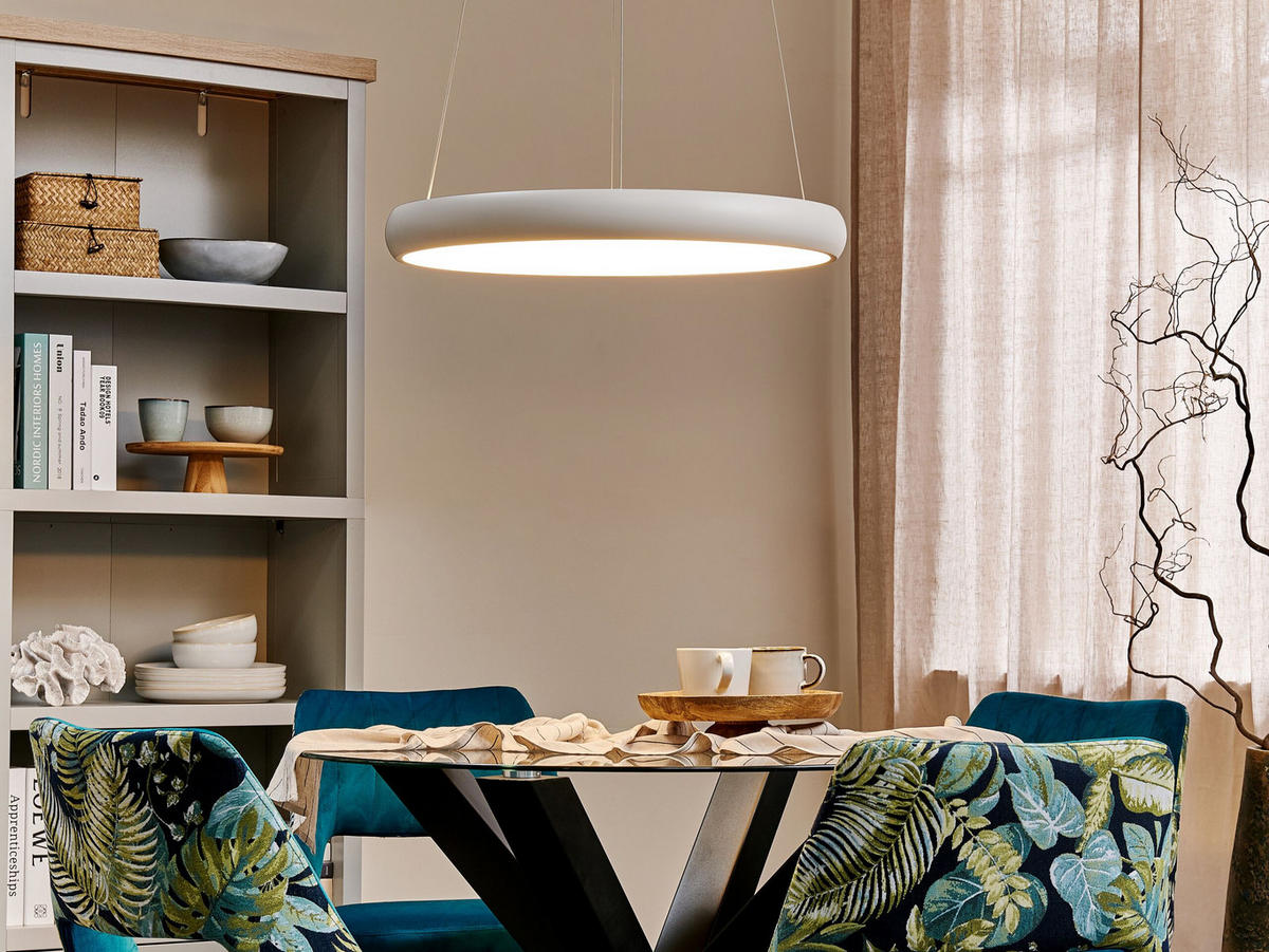 HÄNGELEUCHTE Bago 60/60/150 cm - Weiß, Metall (60/60/150cm) - Beliani