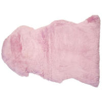 SHAGGY-SCHAFFELL Uluru 100/110/65 cm - Hellrosa, Fell (65/100cm) - Beliani