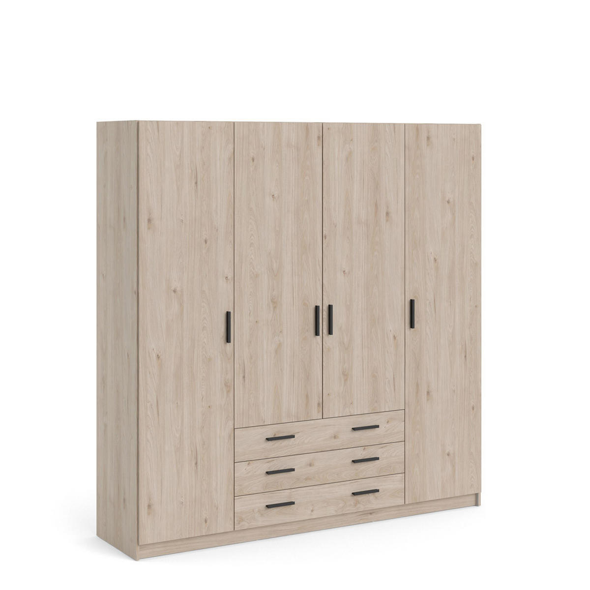 KLEIDERSCHRANK Hickory-Dekor - Braun, Holzwerkstoff (196/201/50cm) - ebuy24