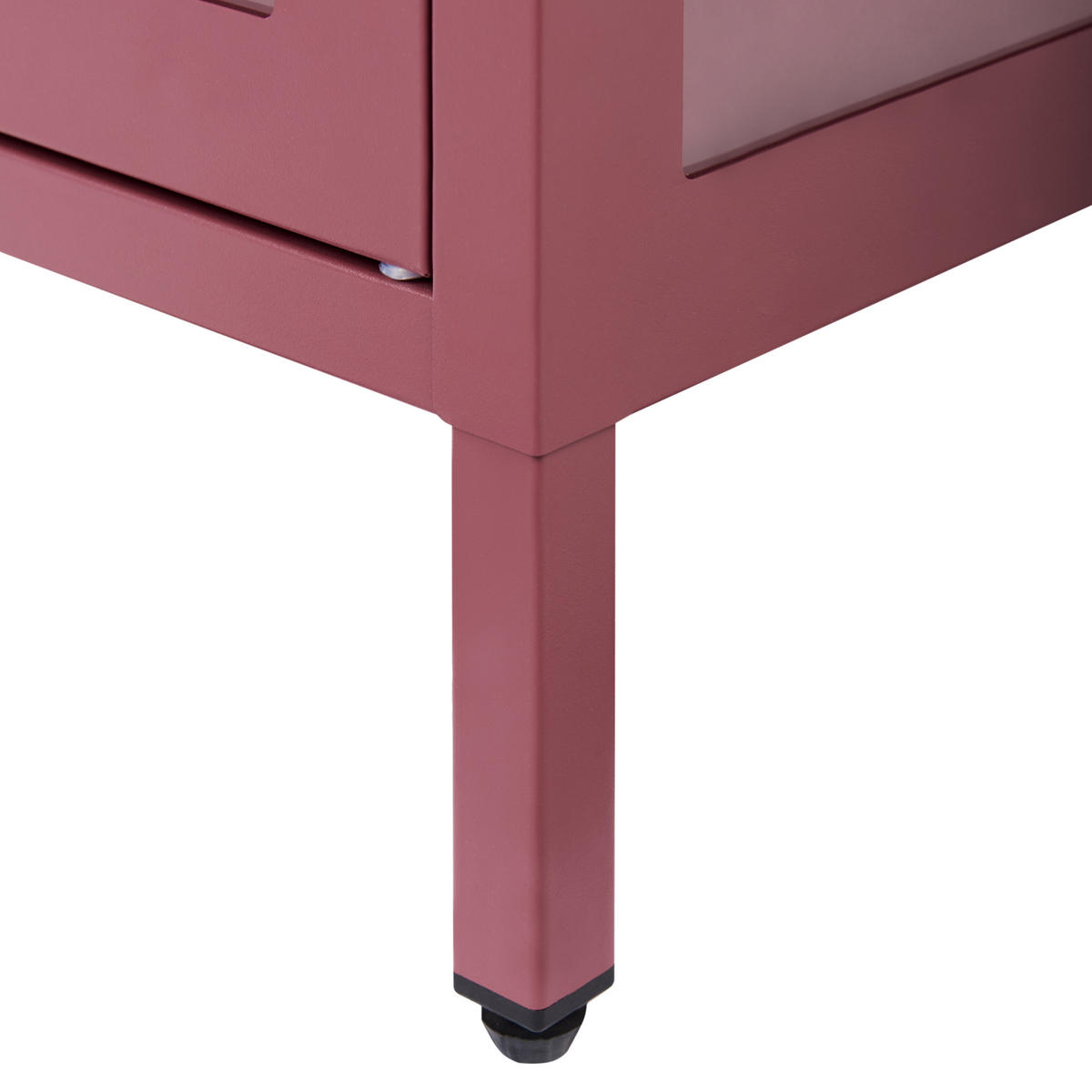 SIDEBOARD se skleněnými dveřmi Kov 115 cm Tmavě červený Newport - tmavě červená, kov (115/64/35cm) - Beliani