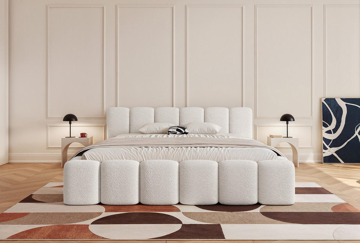 POLSTERBETT Alloggio 140x200 cm, Weiß - Weiß, Textil (140/200cm) - Fedve