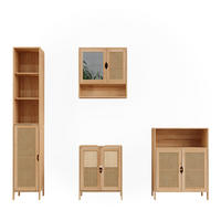 BADMÖBEL-SET Liora Bambus 4 Teile - Grün, Holzwerkstoff (48/60/29cm) - Vicco