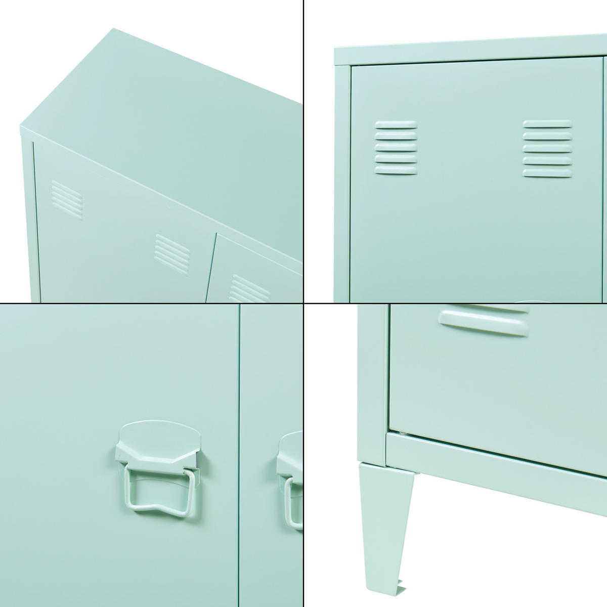 KOVOVÁ SKŘÍŇ Oripää - pastelově zelená, kov (80/90/33cm) - [en.casa]