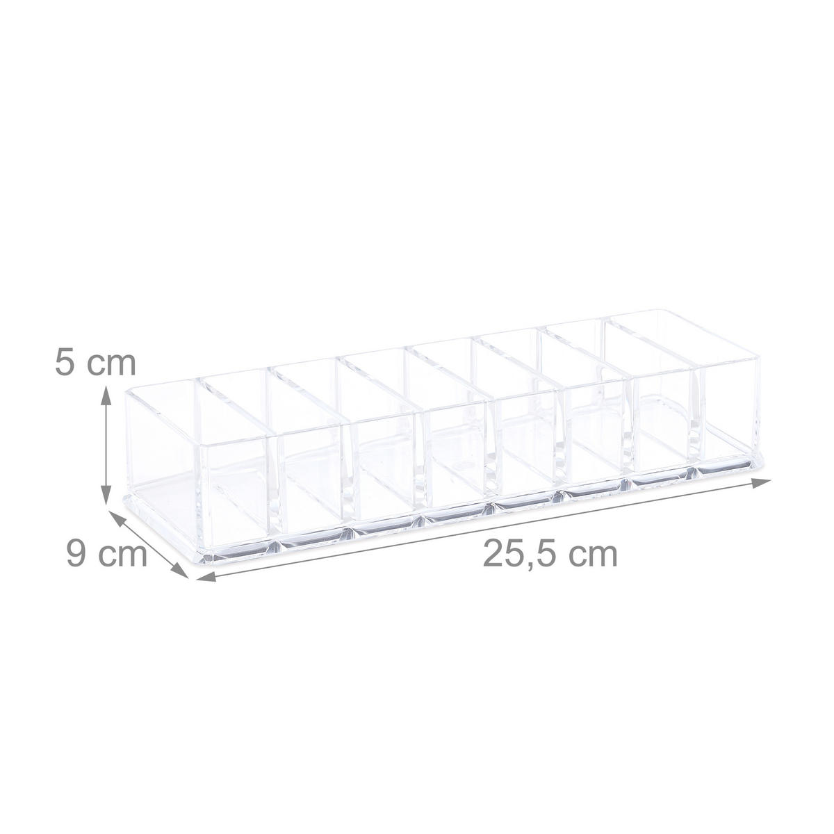 MAKE-UP-ORGANIZER - Transparent, Kunststoff (25.5/5/9cm) - Relaxdays