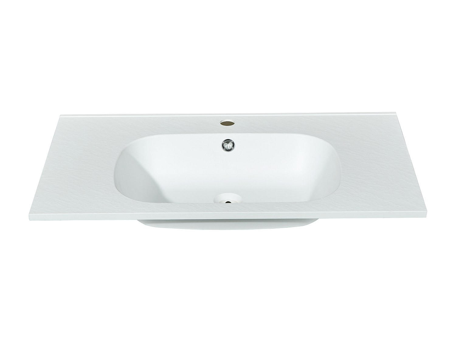 EINBAUWASCHBECKEN - 80 cm x 46 cm - Harz - Weiß - OKIWA - Weiß, Kunststoff (80/14.5/46cm) - Vente-Unique