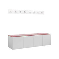 GARDEROBEN-SET Orion VII - Weiß/Rosa, Holzwerkstoff/Kunststoff (168/42/46cm) - MIRJAN24