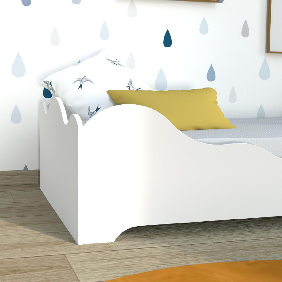 KINDERBETT FLOCON mit Lattenrost/ Bett 90x190 - Weiß - Weiß, Holzwerkstoff (90/190cm) - Weber Industries