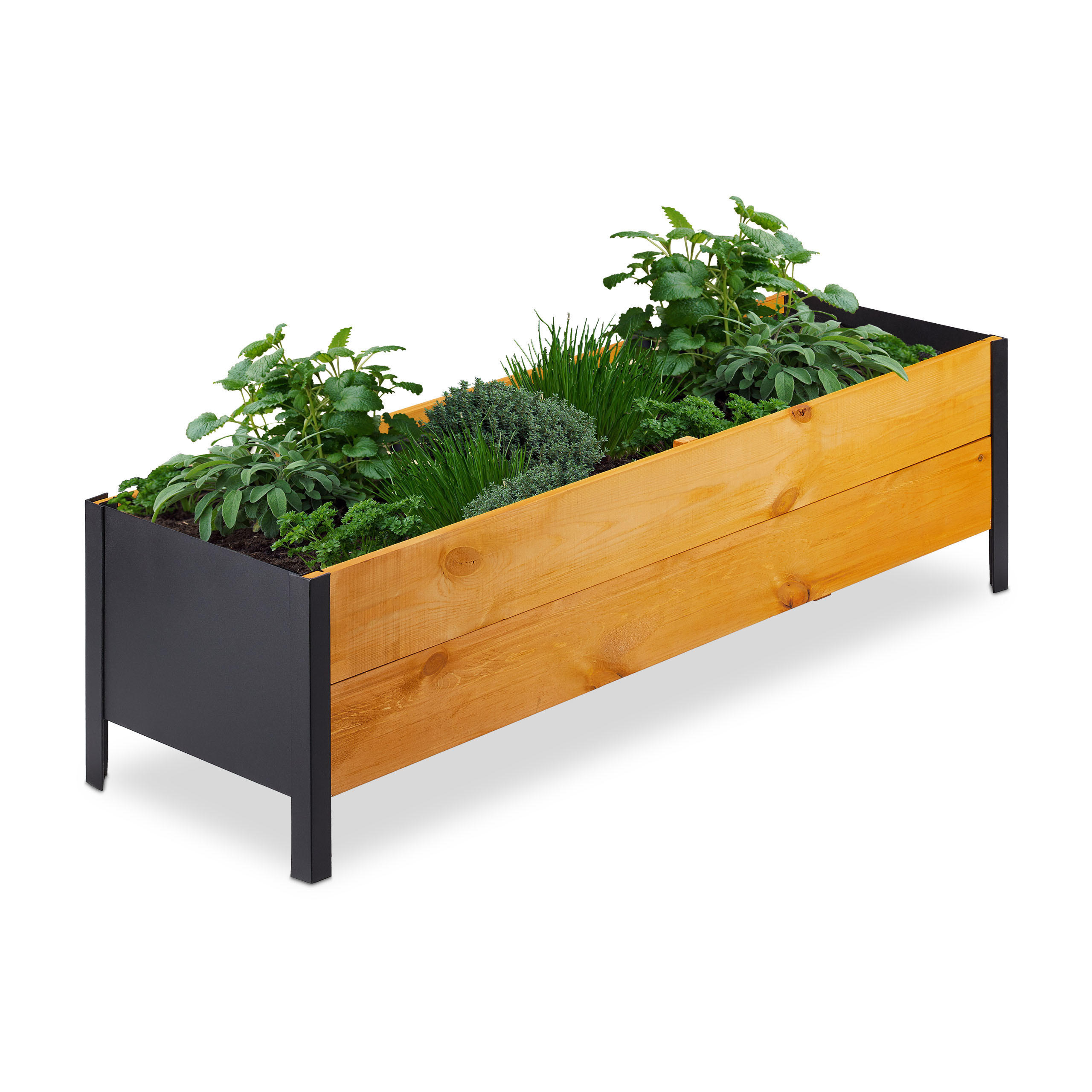 HOCHBEET - Multicolor, Holz/Textil (118/32.5/35cm) - Relaxdays
