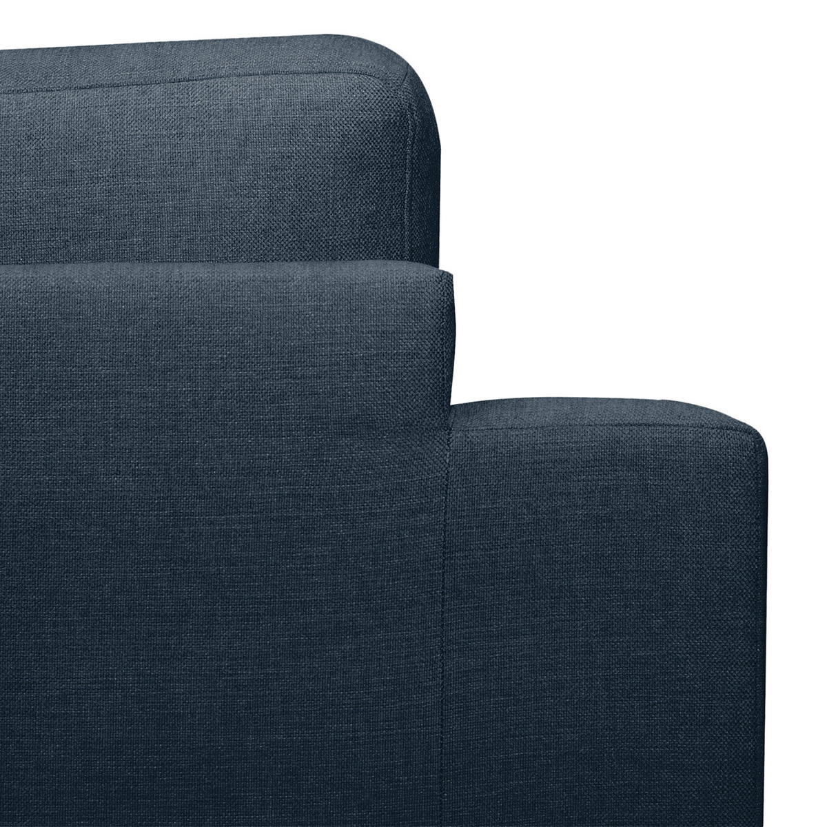 ECKSOFA mit Longchair - Eichefarben/Dunkelblau, Eichenholz/Textil (281/153cm) - home24