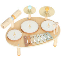 MUSIKSTATION DE-18654 4-in-1 mit Xylophon und Trommeln Natur - Naturfarben, Holzwerkstoff (28.5/23/39.5cm) - ComfortXL