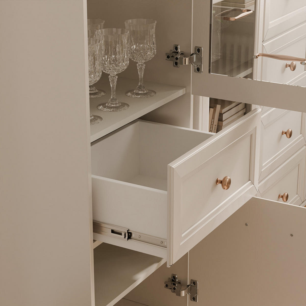 VITRINE DIUNA Glastüren, 55/41/193 cm Kaschmir - Kaschmir, Holzwerkstoff/Metall (55/193/40.5cm) - Idohome