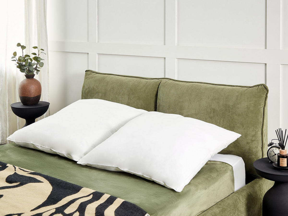 KISSEN 2er-Set Weiß 80/80 cm Triglav - Weiß, Textil (80/80cm) - Beliani