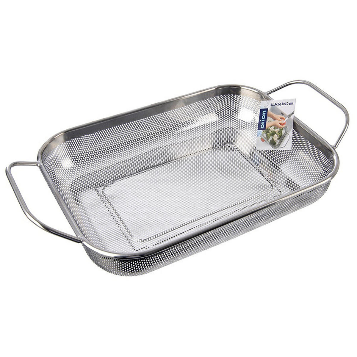 KÜCHENSIEB ANETT Silber 43 x 25 x 9 cm - Silberfarben, Metall (25cm) - Orion 
