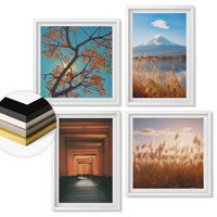 WANDBILDER 4er-Set - 50x50 cm & 40x60 cm Weißer Rahmen - Japanische Naturlandschaften - Weiß, Kunststoff (50/50cm) - ArtPrintCave