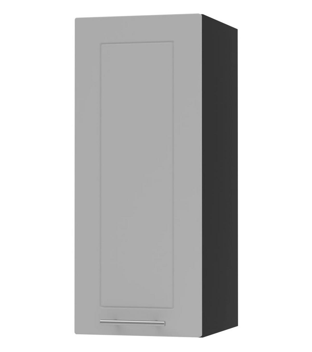 KÜCHENHÄNGESCHRANK Kvantum W2/30 Dust Grey Matt / Schwarz Matt 30 / 32,5 / 72cm - Schwarz/Grau, Holz/Holzwerkstoff (30/72/32.5cm) - Feldmann-Wohnen