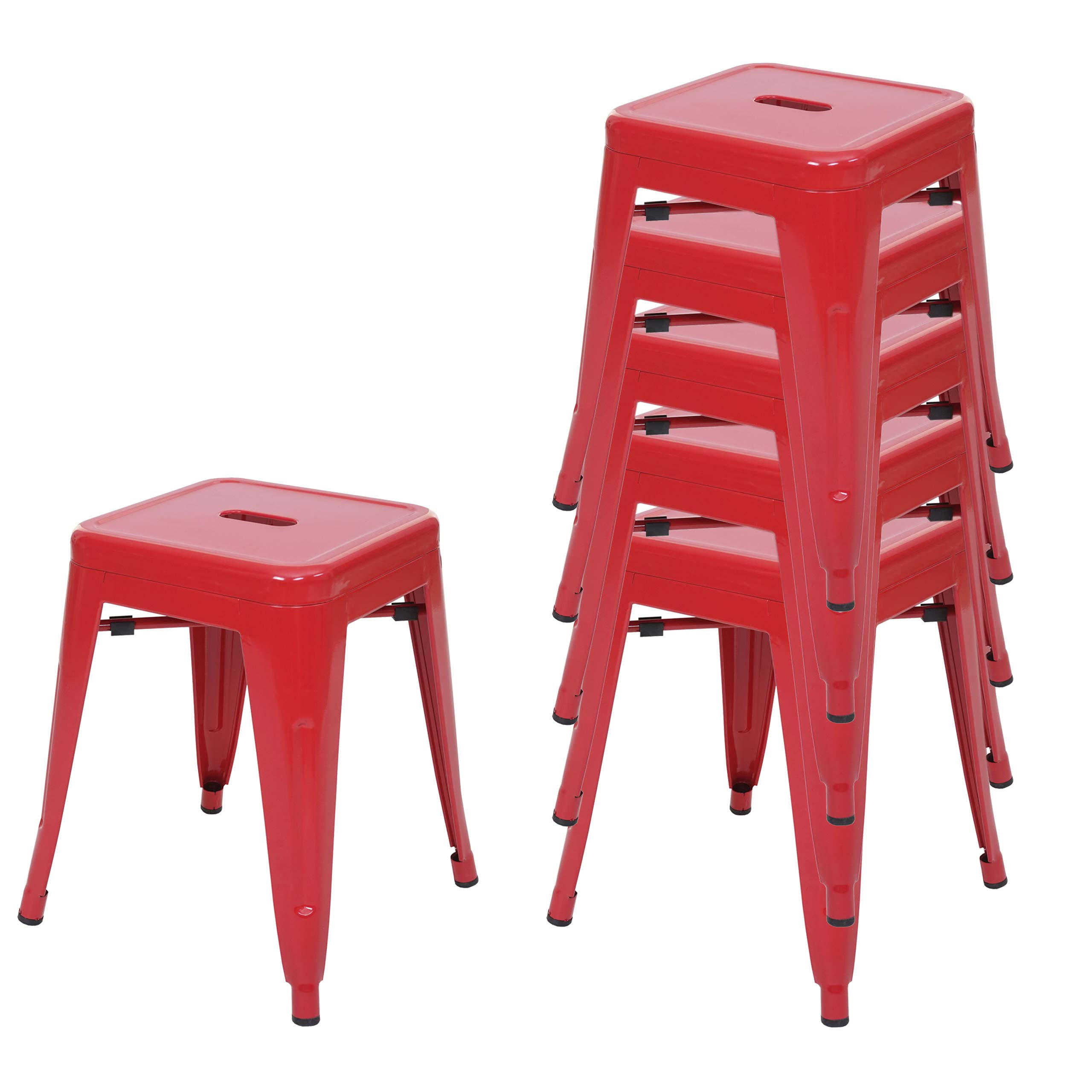 HOCKER METALL Rot 6er-Set - Rot, Metall (39/46/39cm) - MCW
