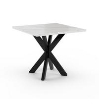 ESSTISCH Weiß Marmoroptik 90x90 cm - Schwarz/Weiß, Holzwerkstoff (90/90/76.5cm) - PROSPERO