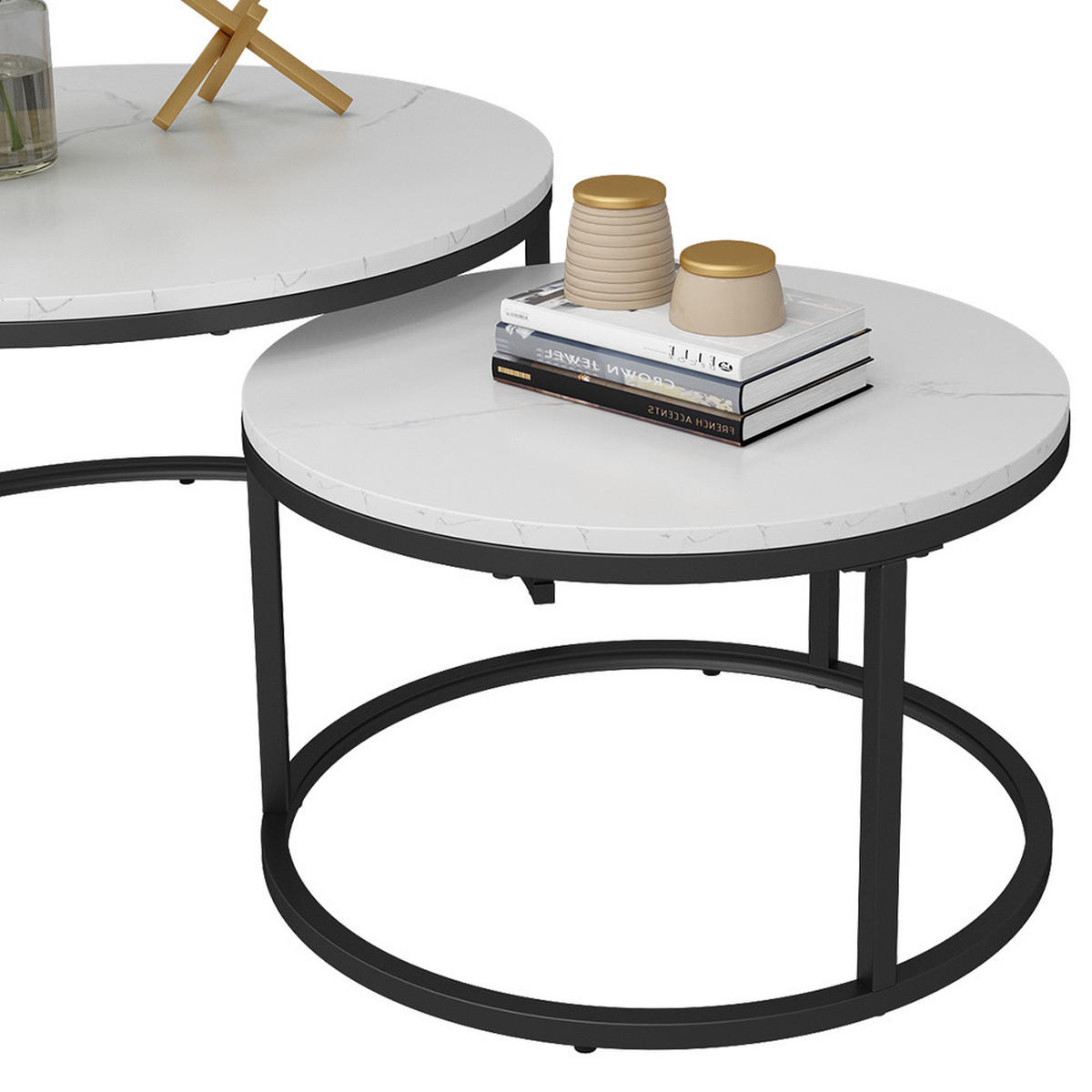 COUCHTISCH-SET Montreal Weiß 77 x 40 cm 2 Teile - Weiß, Holzwerkstoff (40/77/40cm) - Vicco
