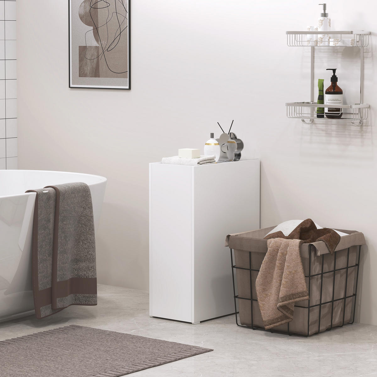 BADEZIMMERSCHRANK DE-10361 Weiß - Weiß, Holzwerkstoff (25/66.5/47cm) - ComfortXL