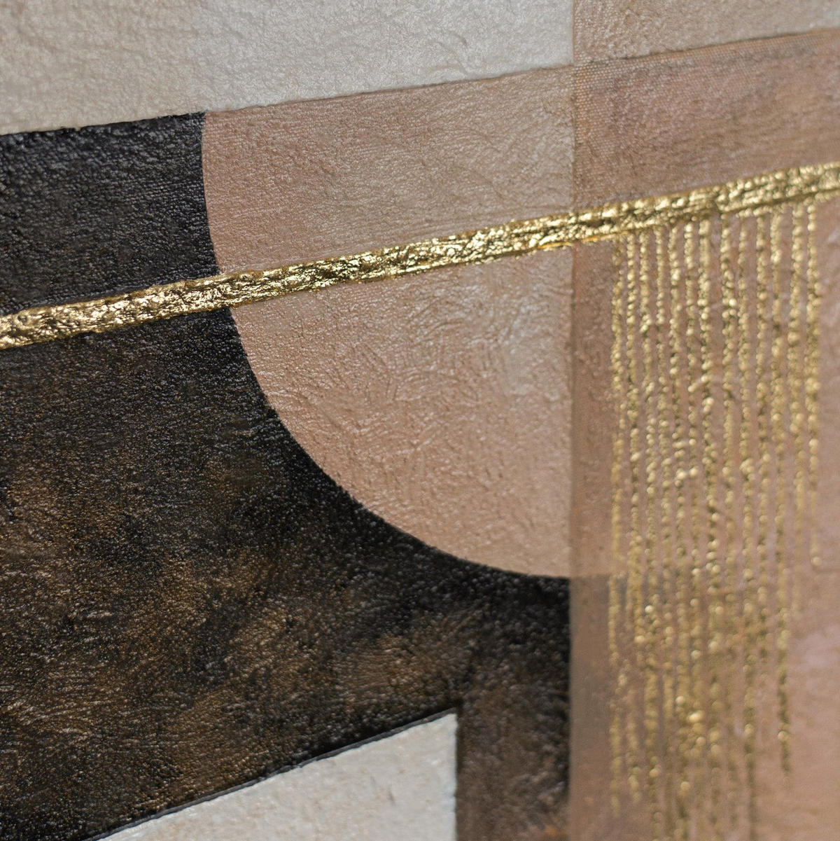 GEMÄLDE Geometrie des Lichts Schattenfugenrahmen Eichefarben 70x50 cm - Eichefarben, Holz (70/50cm) - YS-art gallery