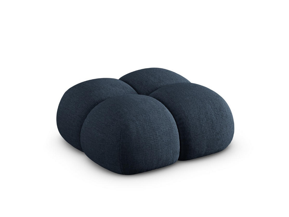 POUF Loretto aus strukturiertem Stoff dunkelblau - Dunkelblau, Textil (90/40/90cm) - Cosmopolitan Design