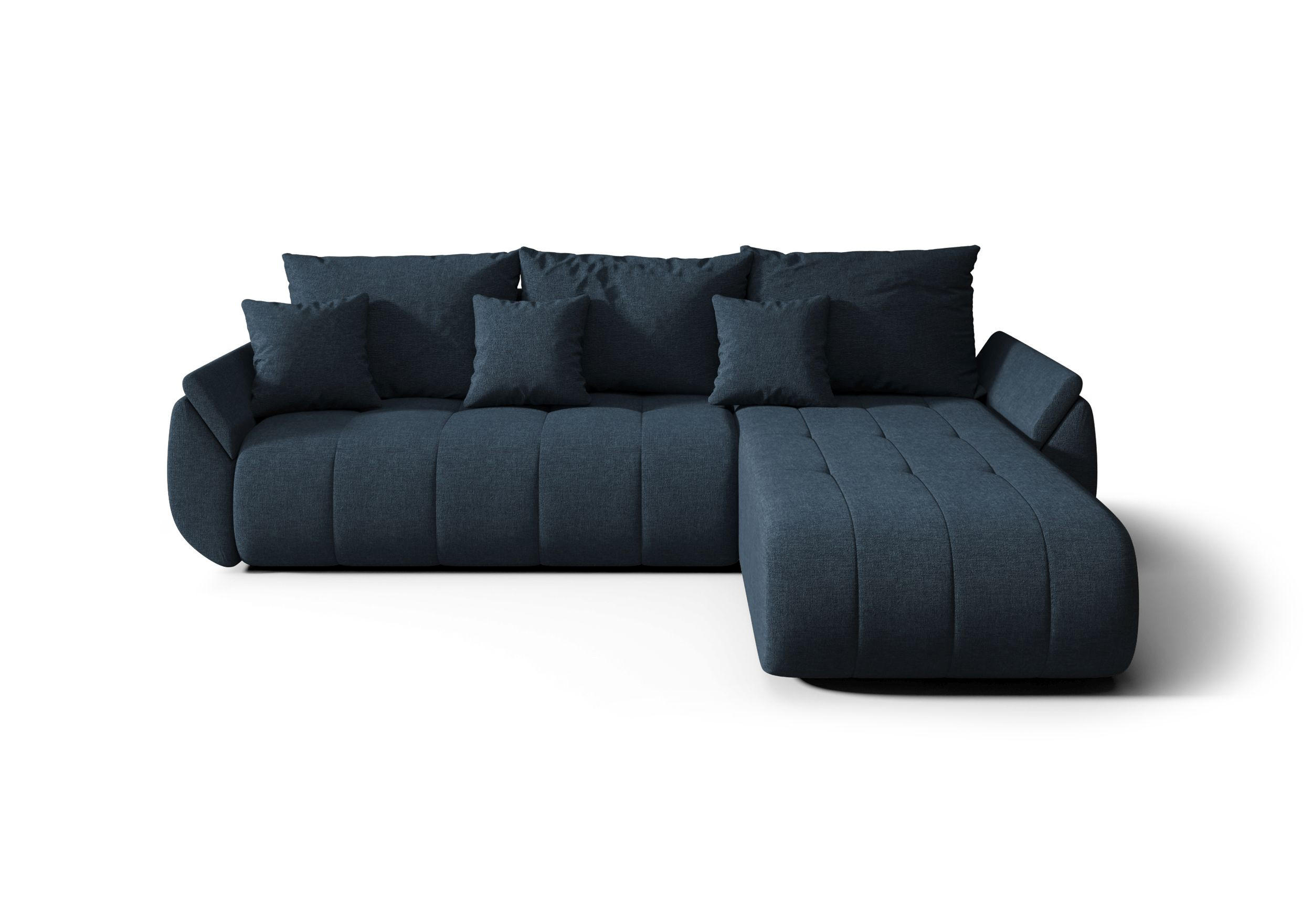 ECKSOFA mit Schlaffunktion TOKYO Wind 77 - Dunkelblau, Textil (280/185cm) - Bedante