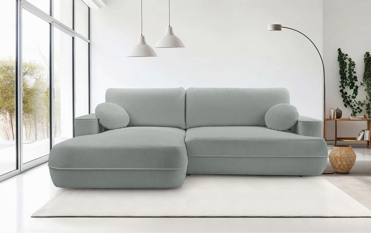 ECKSOFA Fuerro Graubeige Strukturstoff - Taupe/Schwarz, Kunststoff/Textil (260/168cm) - Selsey