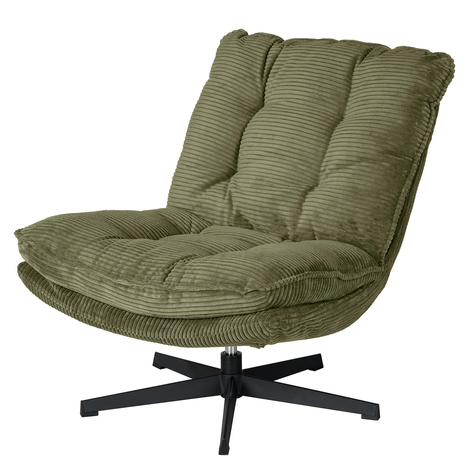 SESSEL - Cord - Schwarz/Grün, Textil/Metall (72/85/90cm) - home24