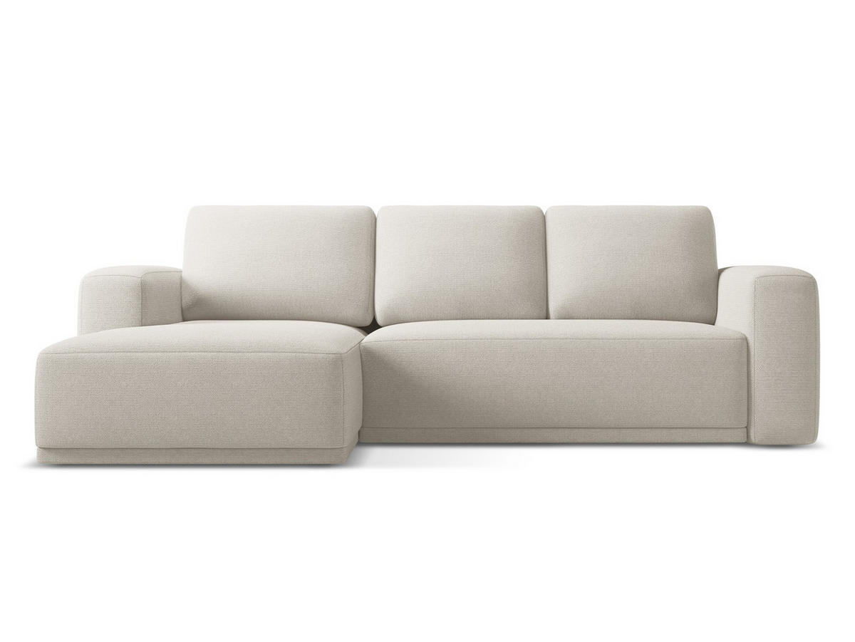 ECKSOFA mit Schlaffunktion Chenille Stoff Grau - Silberfarben/Schwarz, Kunststoff/Textil (160/258cm) - Makamii