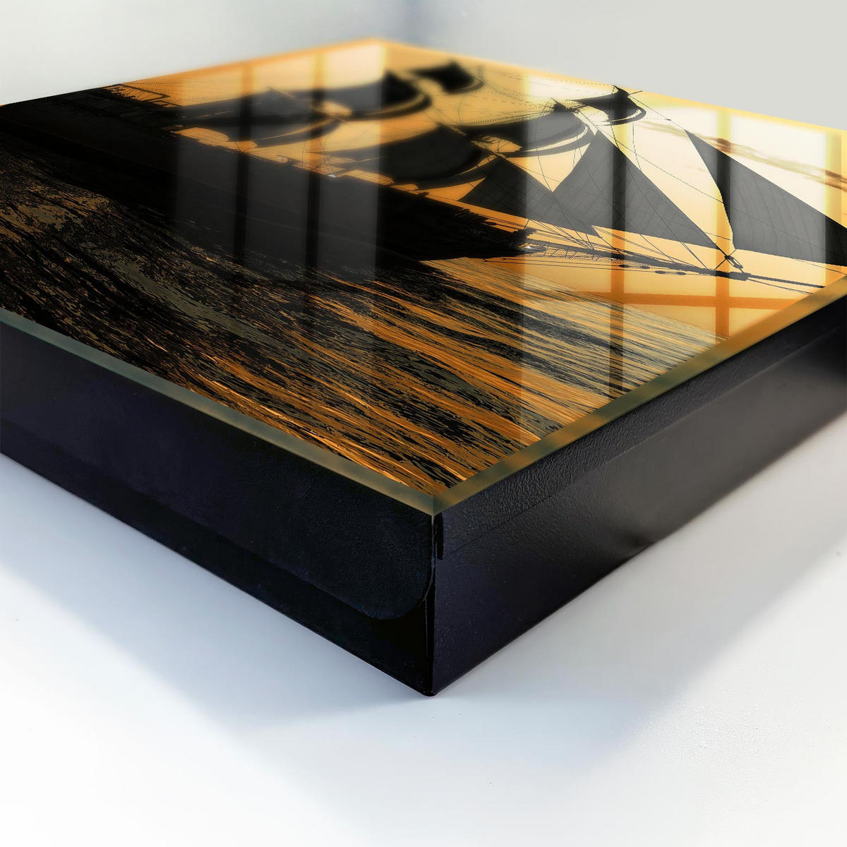 SCHLÜSSELBOX Schwarz 30x30 cm- Türöffnung nach rechts - Seeabenteuer - Orange, Metall (30/30/5cm) - TULUP