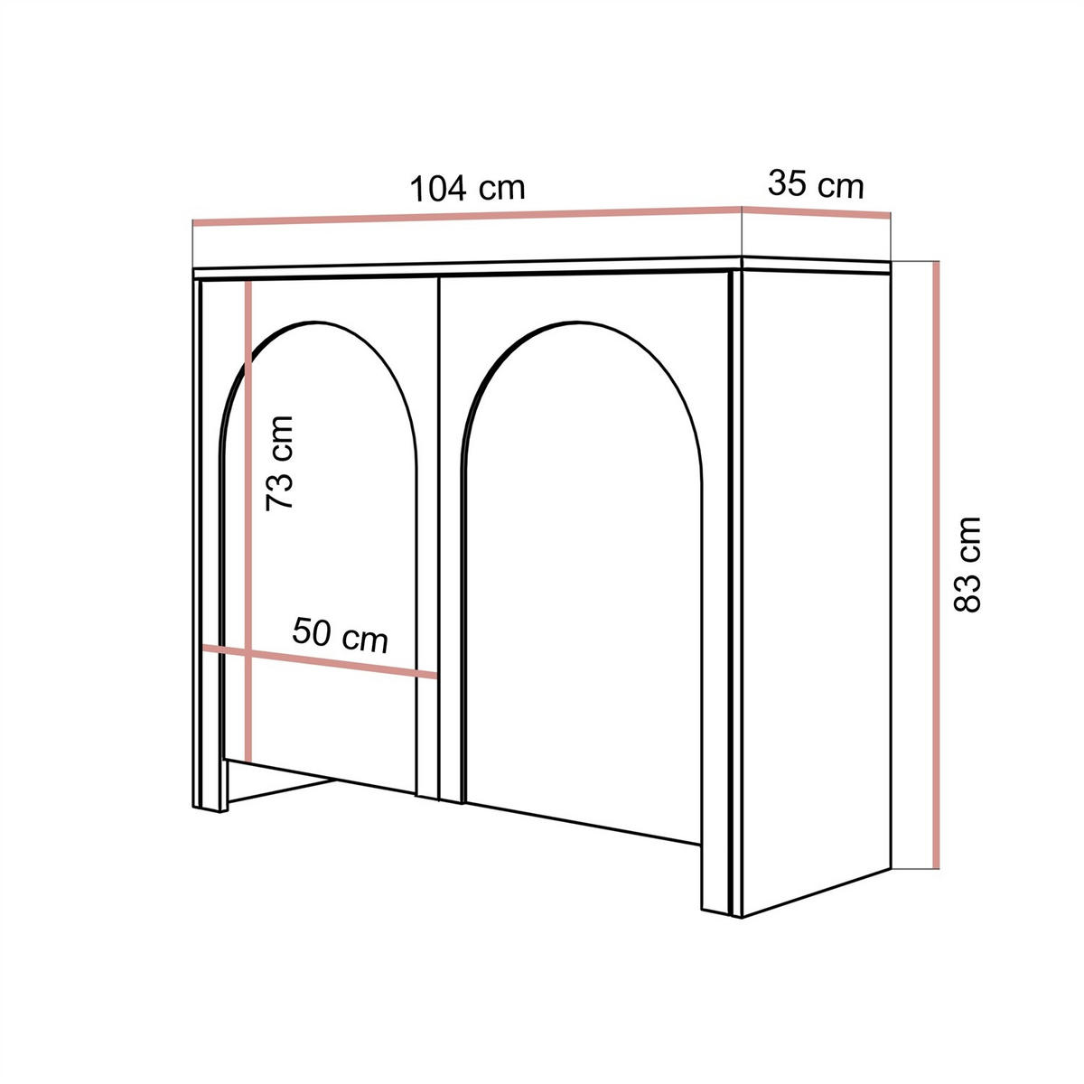 KOMMODE ARIADNA schwarz zweitürig - Schwarz, Holzwerkstoff (104/83/35cm)