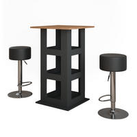 STOJACÍ BAROVÝ STŮL SE ŽIDLEMI Repose Zlatý dub power/antracit - medově dubová/černá, kompozitní dřevo (65/65/106cm) - Vicco