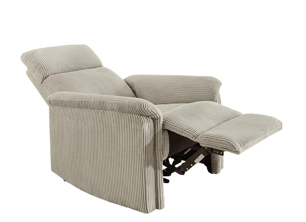RELAX-FERNSEHSESSEL Federkern, Liegefunktion verstellbar durch halbautomatische Relaxfunktion B78/T93/H100 cm, Cord Beige / 15504 - Beige/Schwarz, Textil (78/100/93cm) - luma-home