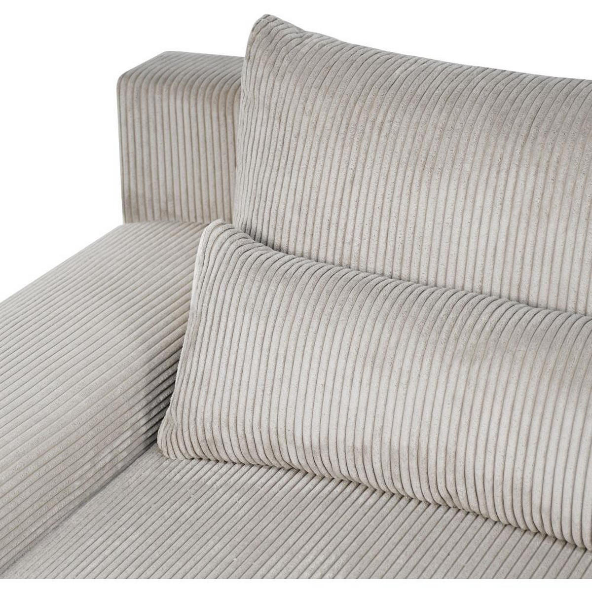 WOHNLANDSCHAFT Benny U beige - Beige/Schwarz, Textil/Metall (350/85/186cm) - Beautysofa