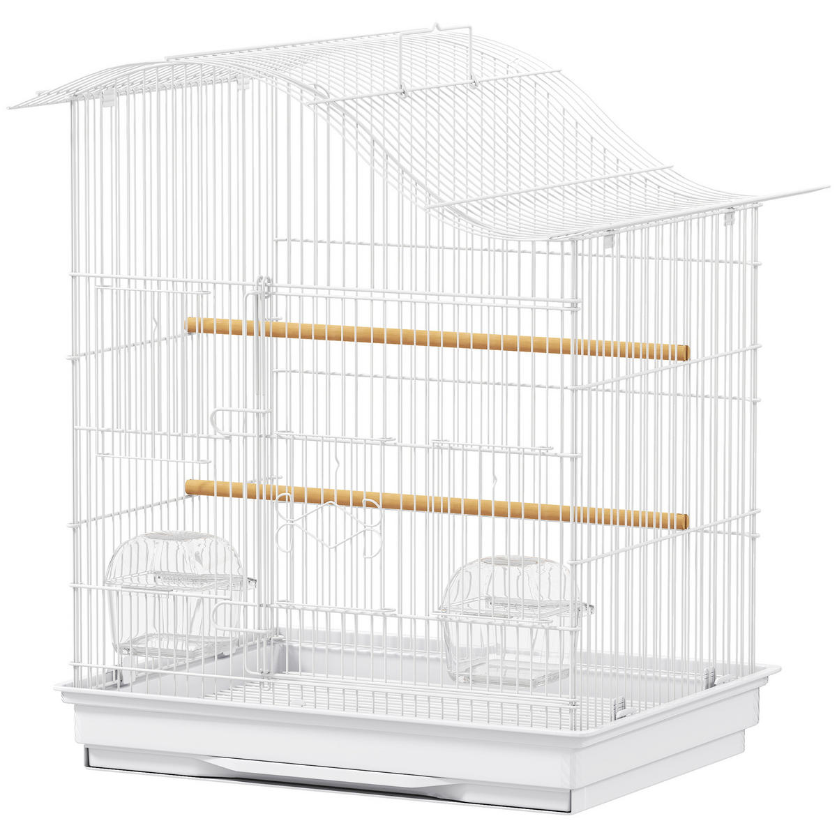 VOGELKÄFIG DE-17840 4 Türen & 2 Sitzstangen Weiß - Weiß, Metall (36/54.5/47.5cm) - ComfortXL