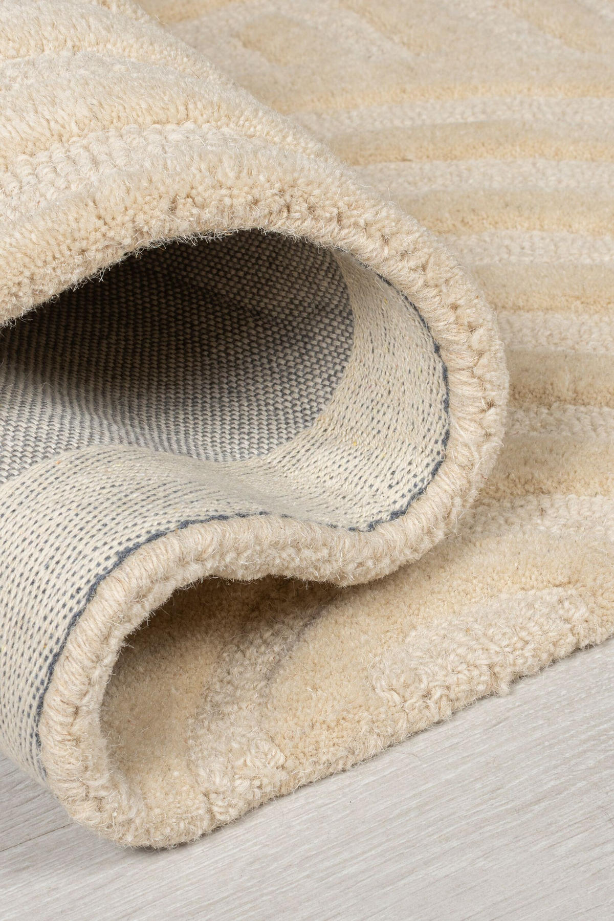 WOLLTEPPICH Pastell-Design, handgetuftet LEVEN BLAKE, Beige 60x230 cm - Beige, Textil (60/230cm) - KADIMA DESIGN