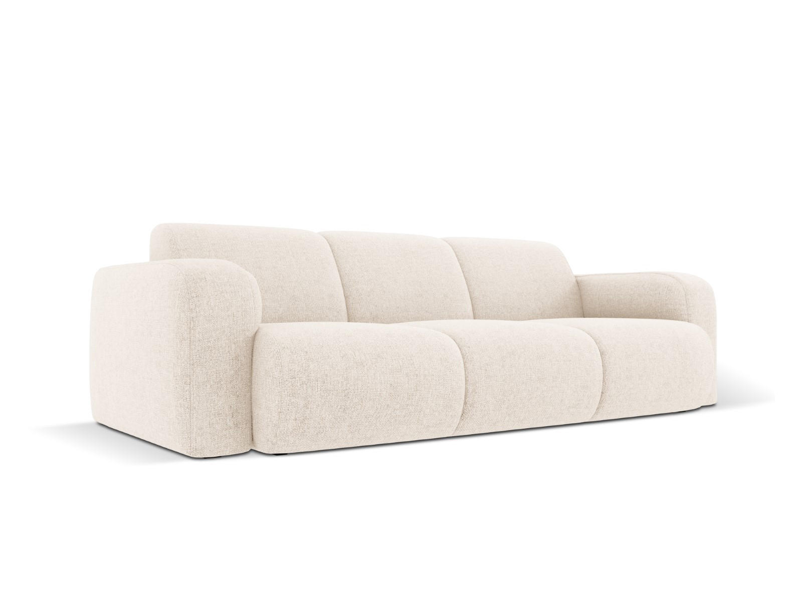 SOFA Molino aus Chenille-Stoff leichtes beige 3 Sitzplätze - Creme, Textil (95/72/235cm) - Micadoni