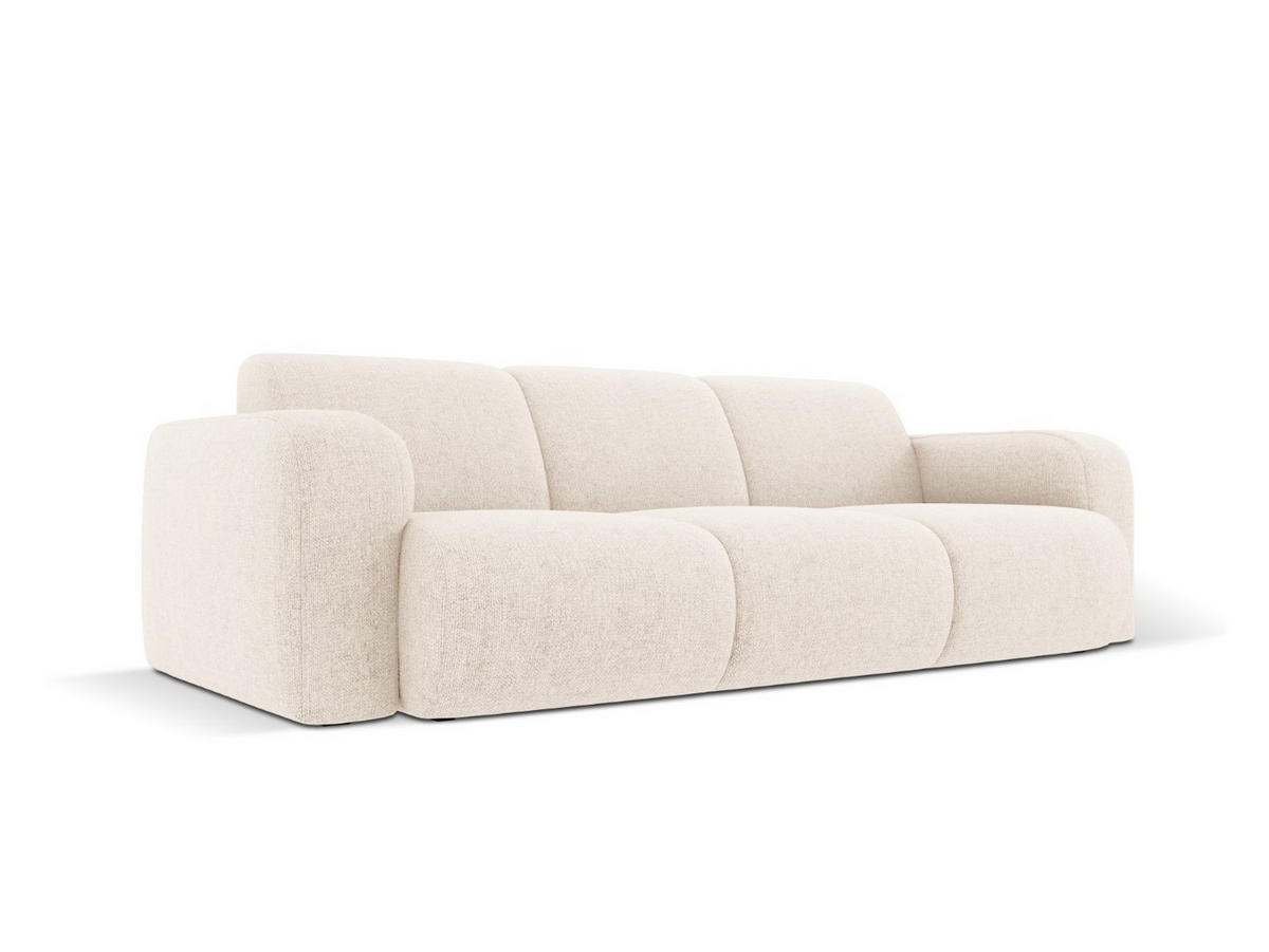 SOFA Molino aus Chenille-Stoff leichtes beige 3 Sitzplätze - Creme, Textil (95/72/235cm) - Micadoni