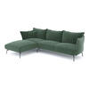 ECKSOFA LINKS Texturierter Samt Smaragdgrün 290cm - Smaragdgrün, Textil (100/290cm) - Sia Home