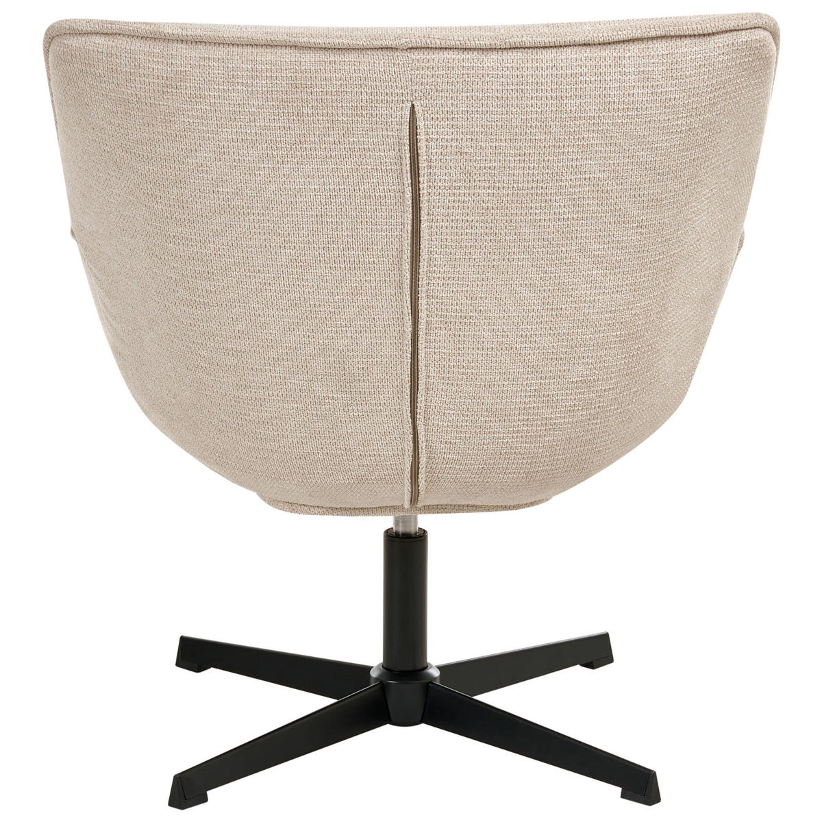 DREHSESSEL Stoff Hellbeige Auma - Beige/Schwarz, Textil/Metall (71/85/78cm) - Beliani