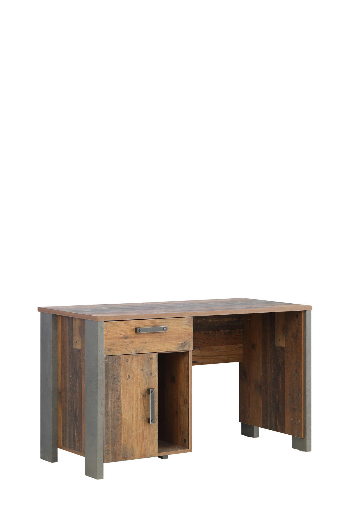 JUGENDZIMMER Clif in Dunkelgrau und Old- Wood Vintage 4 teilig - Braun, Holzwerkstoff (120/200/80cm)