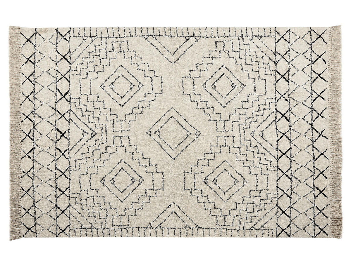 KURZFLOR-TEPPICH Zeyne 200/140 cm - Beige, Textil (140/200cm) - Beliani