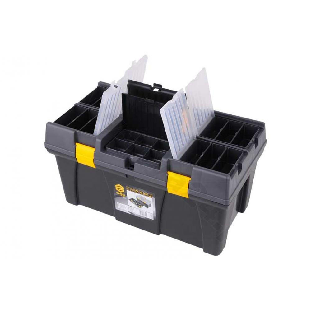 WERKZEUGKOFFER 26" 59,5x33,7x31,6cm Werkzeugkasten Werkzeugbox - Schwarz, Kunststoff (34/32/60cm) - TRIZERATOP