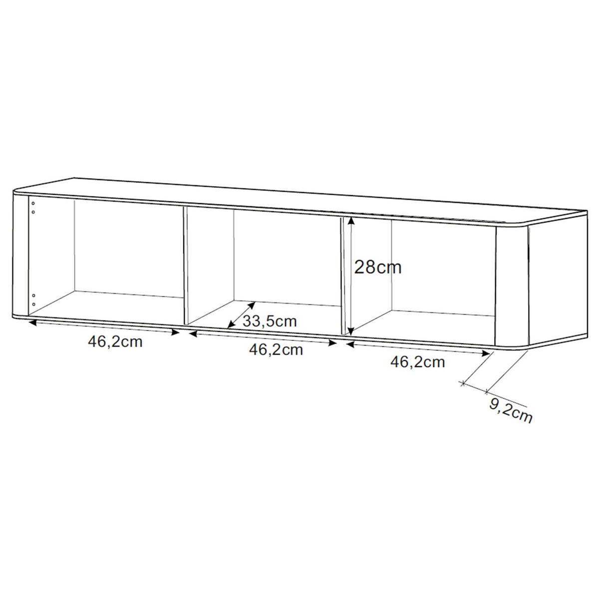 TV stolek Ovarlo černý s drážkovanými čely 163/49/38 cm - černá, kompozitní dřevo (163.2/31.2/38cm) - Selsey