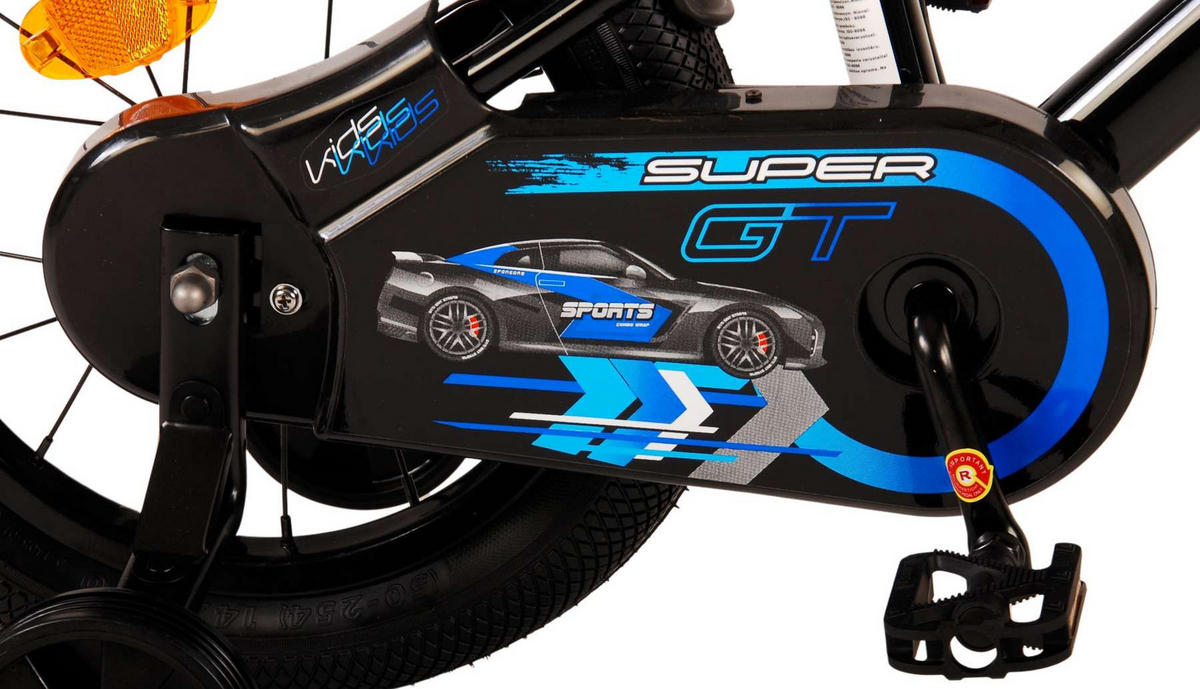 KINDERFAHRRAD Super GT - Jungen - 14 Zoll - Rücktritt + Handbremse - Blau - Blau/Schwarz, Metall (45cm) - TPFSports