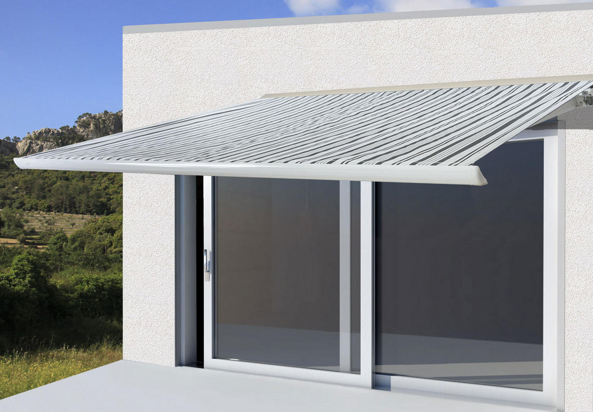 ELEKTRISCHE KASSETTENMARKISE Grau, Weiß - Weiß/Grau, Textil (400/23/300cm) - MCW