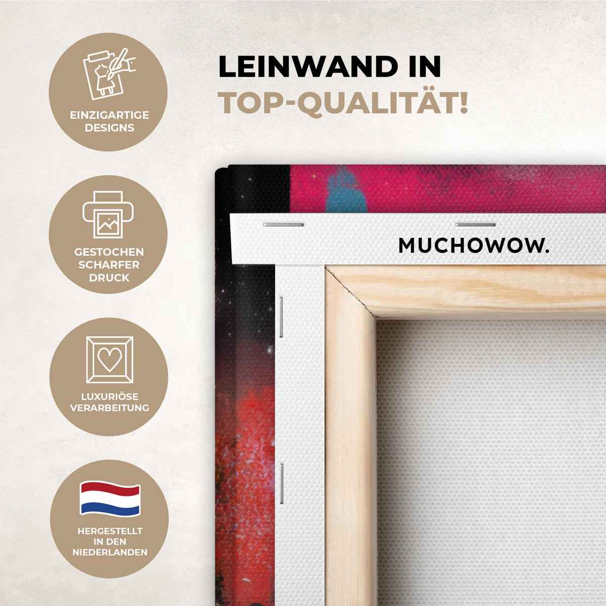 LEINWANDBILD Farbflächen - Formen - Bunt - Abstrakt Wanddeko 40x60 cm - Pink, Textil (40/60cm) - MuchoWow