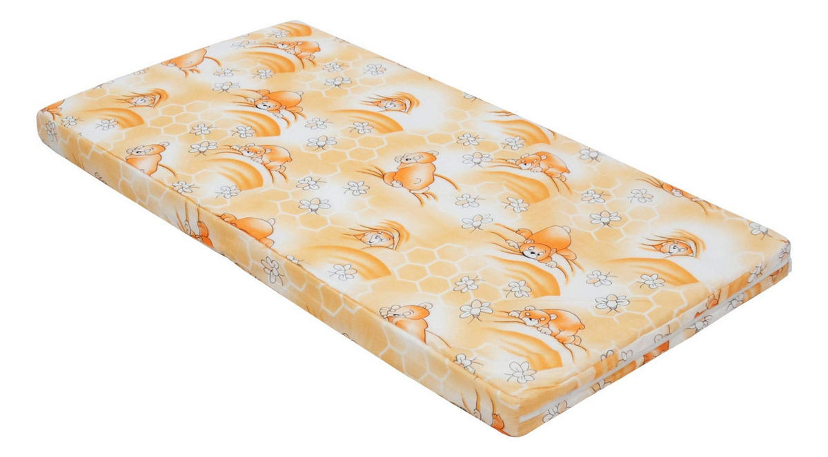 KINDERMATRATZE 60 x 120 cm klappbar, Schaumstoff, Mikrofaserbezug Orange - Orange, Textil - Best for Kids